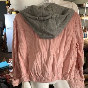 Jacket, pink corduroy with sweat shirt
